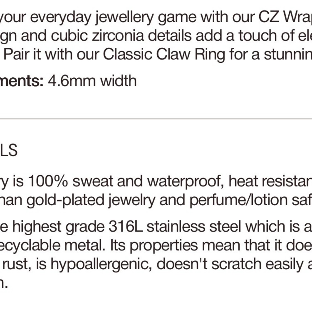 D Louise CZ wrap ring - Picture 3 of 3